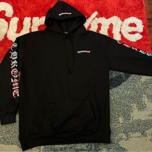 Chrome hearts Black Hoodie with Graphic Sleeves